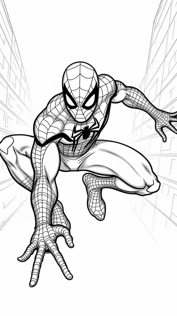 coloriage de spiderman en pleine page imprimable